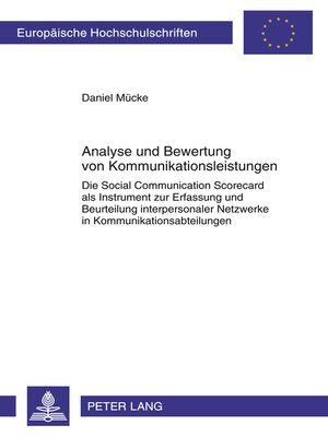 cover image of Analyse und Bewertung von Kommunikationsleistungen